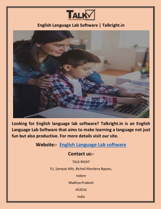 English Language Lab Software | Talkright.in