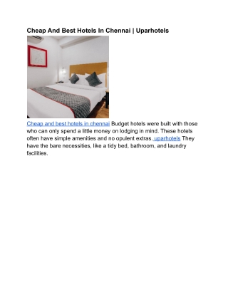 Cheap And Best Hotels In Chennai _ Uparhotels (2)