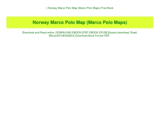 ^DOWNLOAD-PDF) Norway Marco Polo Map (Marco Polo Maps) Free Book