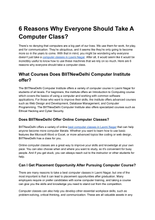 6 Reasons Why Everyone Should Take A Computer Class