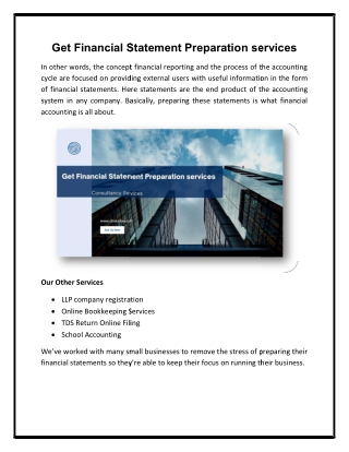 Get Financial Statement Preparation services