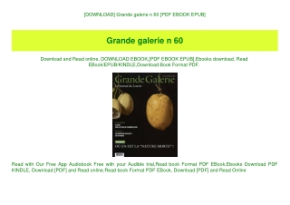 [DOWNLOAD] Grande galerie n 60 [PDF EBOOK EPUB]