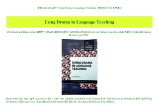 Pdf [download]^^ Using Drama in Language Teaching [PDF EBOOK EPUB]