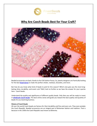 Why Are Czech Beads Best for Your Craft.docx