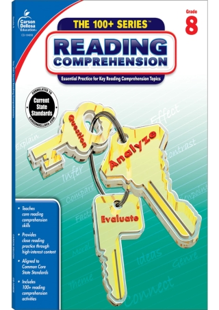 Carson Dellosa The 100 Series Reading Comprehension Workbook Grade 8