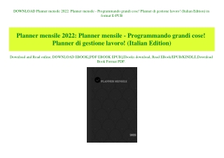 DOWNLOAD Planner mensile 2022 Planner mensile - Programmando grandi cose! Planner di gestione lavoro! (Italian Edition)