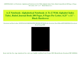 {DOWNLOAD} A-Z Notebook Alphabetical Notebook (A To Z With Alphabet Index Tabs)  Ruled Journal Book 200 Pages  8 Pages P