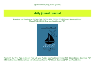 {epub download} daily journal journal (E.B.O.O.K. DOWNLOAD^