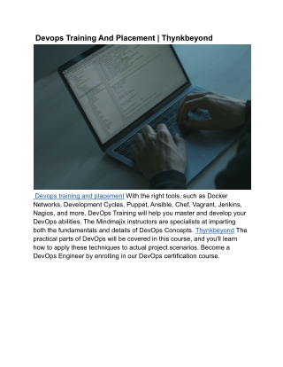 Devops Training And Placement _ Thynkbeyond
