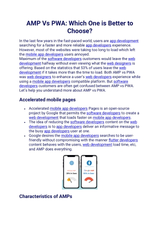 AMP Vs PWA Which One is Better to Choose