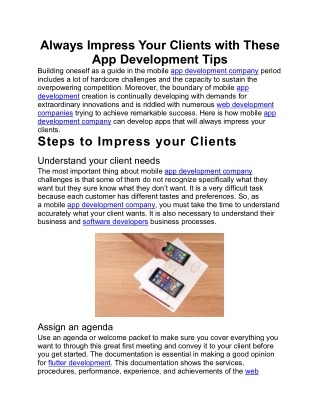 Always Impress Your Clients with These App Development Tips