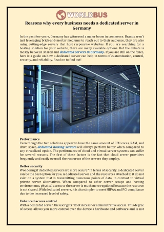 Reasons why every business needs a dedicated server in Germany