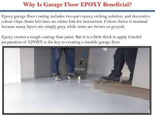 Why Is Garage Floor EPOXY Beneficial?