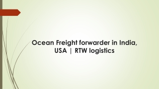 Ocean Freight forwarder in India, USA