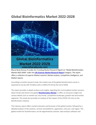 Global Bioinformatics Market 2022-2028