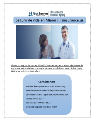 Seguro de vida en Miami | Fsinsurance.us