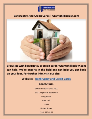 Bankruptcy And Credit Cards | Grantphillipslaw.com