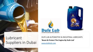 Lubricant Suppliers in Dubai