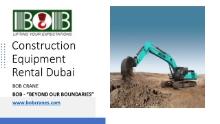 Construction Equipment Rental Dubai​