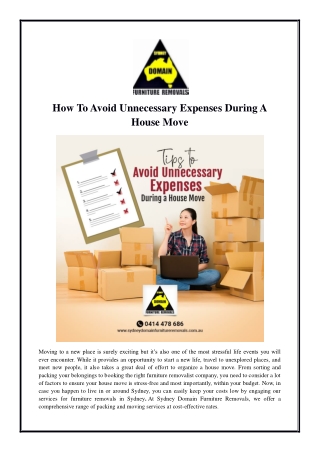 How To Avoid Unnecessary Expenses During A House Move