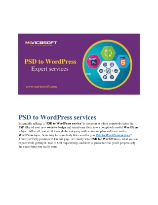 PSD to WordPress services