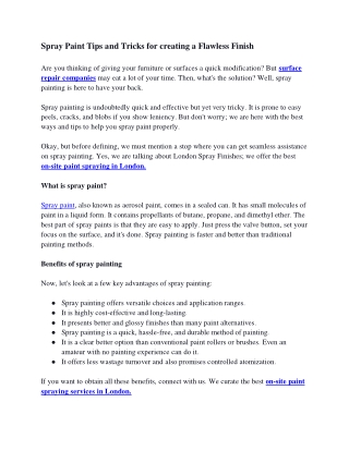 Spray Paint Tips and Tricks for creating a Flawless Finish-