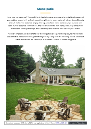 What exactly is a stone patio | Amfine Construction