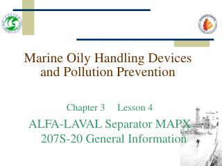 Marine Oily Handling Devices and Pollution Prevention