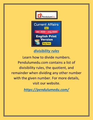 divisibility rules