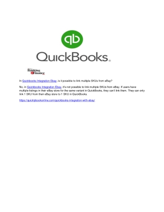 In Quickbooks Integration Ebay, is it possible to link multiple SKUs from eBay?