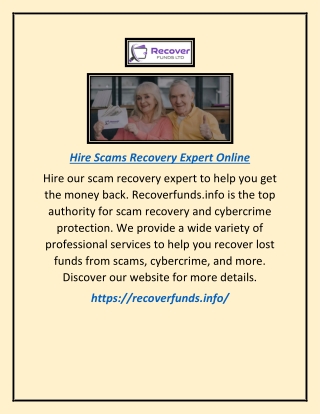 Hire Scams Recovery Expert Online