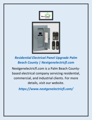 Residential Electrical Panel Upgrade Palm Beach County