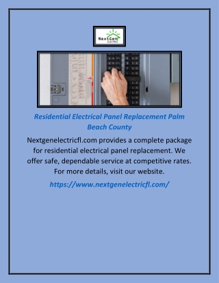 Residential Electrical Panel Replacement Palm Beach County