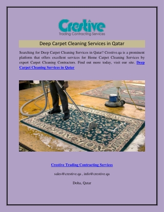 Deep Carpet Cleaning Services in Qatar Crestive.qa