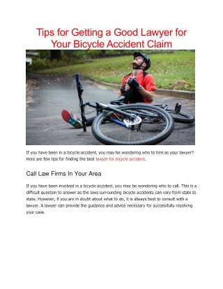 Lawyer for bicycle accident