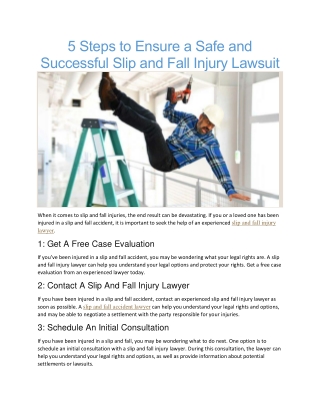 Slip and fall injury lawyers
