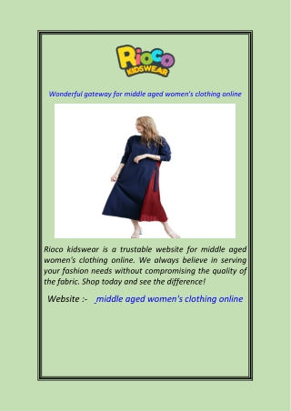 Wonderful gateway for middle aged women's clothing online