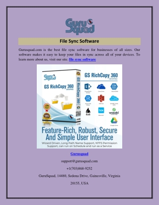 File Sync Software  Gurusquad