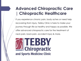 Advanced Chiropractic Care | Chiropractic Healthcare