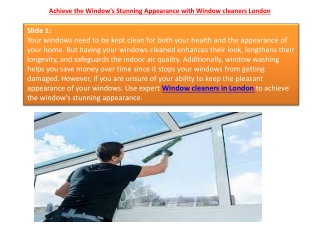 Achieve the Window Stunning Appearance with Window cleaners London