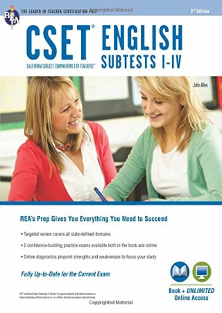 CSET English Subtests I IV Book  Online CSET Teacher Certification Test Prep