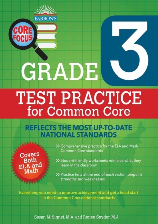 Core Focus Grade 3 Test Practice for Common Core Barron s Test Prep
