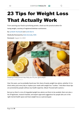 23 Tips of WEIGHT LOSS  that Actually Works