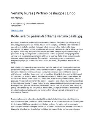 Vertimų biuras _ Vertimo paslaugos _ Lingo vertimai