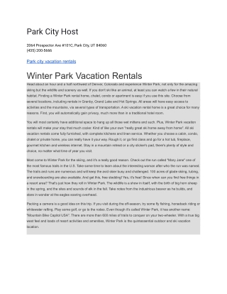 Park City Host