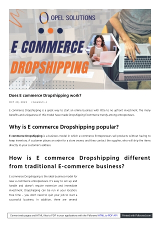 How E commerce Dropshipping benefits the business | Opelsolutions