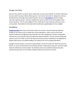 Google Link Silme