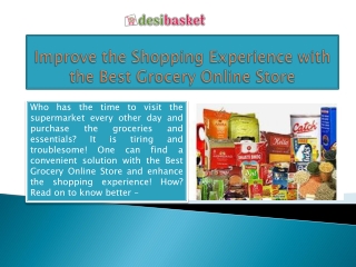 Improve the Shopping Experience with the Best Grocery Online Store