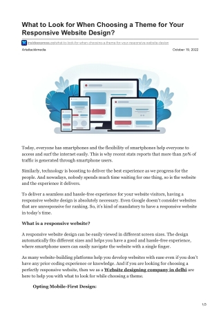 What to Look for When Choosing a Theme for Your Responsive Website Design?