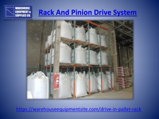 Rack And Pinion Drive System PPT